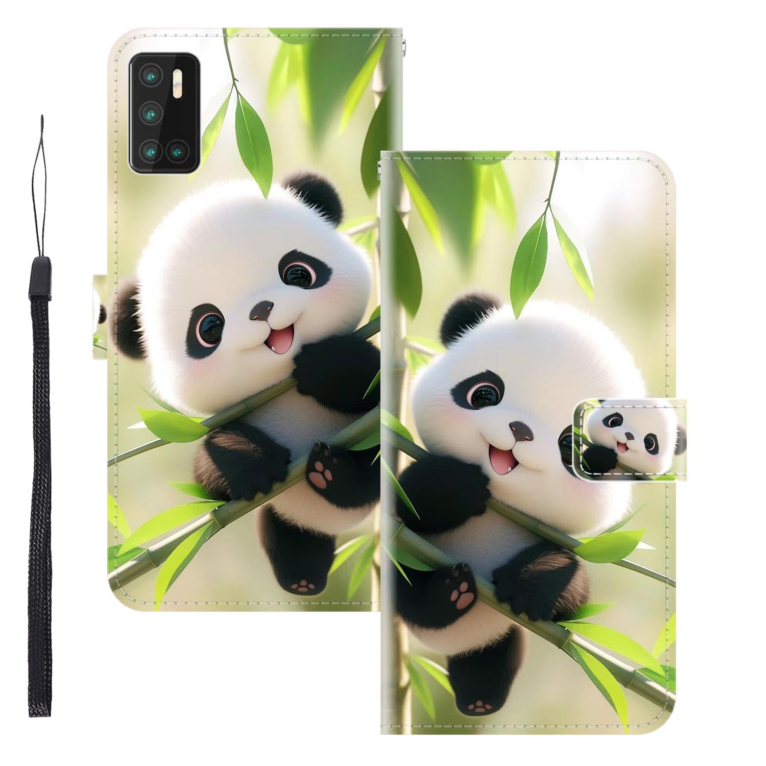 for CUBOT J9 (2020)/P40/Hafury G20 Case Wallet,Flip Phone Case Wallet Cover Animal Pattern Cute Design with Card Slot Holder Kickstand Magnetic Closure Leather Panda