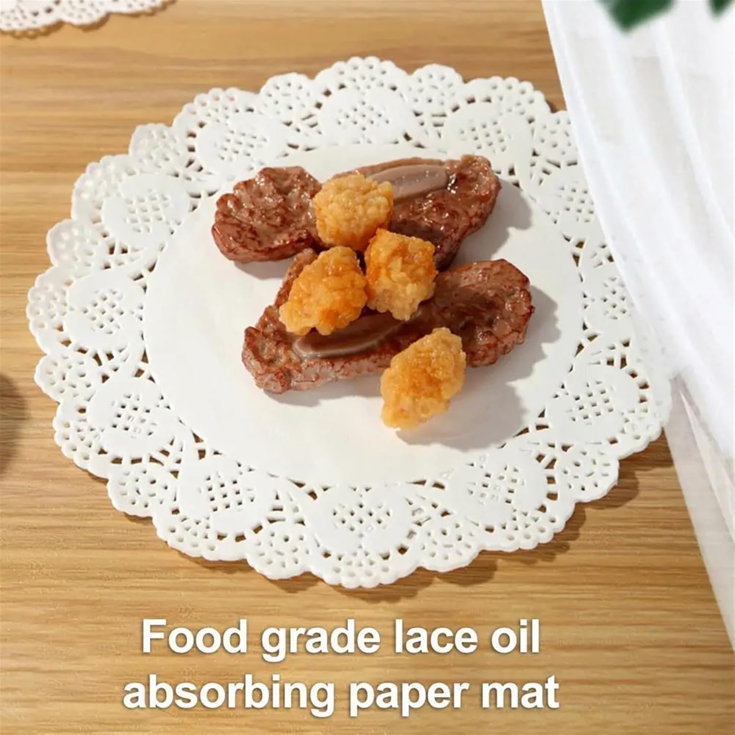 100Pcs Baking Paper Elegant Lace Design Baking Oil Absorbing Paper Disposable Baking Liners Table Placemat for Home Kitchen(5.5 inch)