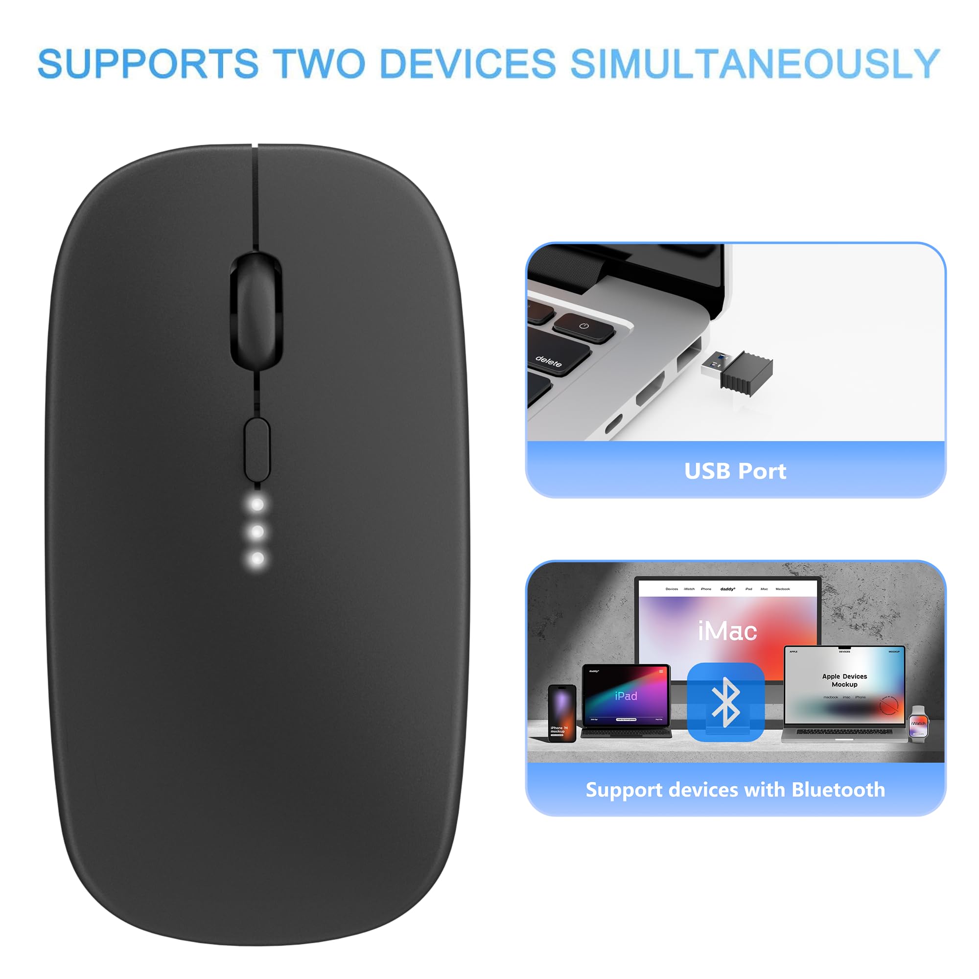 Amazon | 超薄型2.4Gワイヤレスマウス - ミュート充電、ノートブック