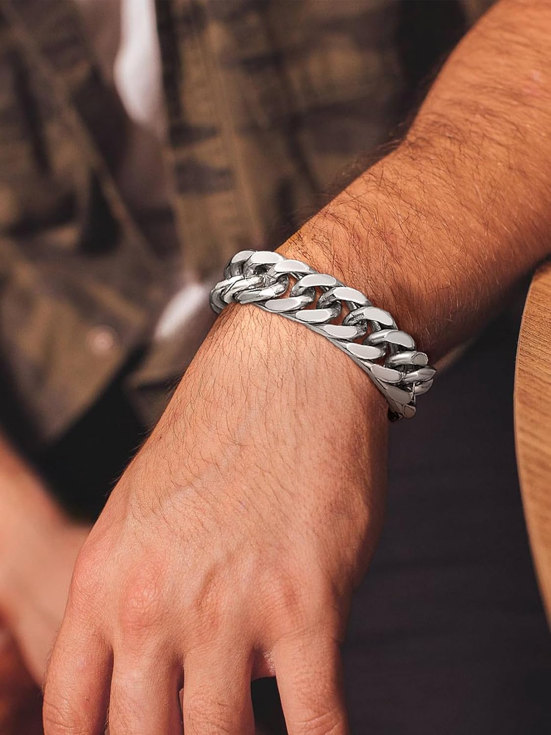 ChainsPro Miami Cuban Link Chain Bracelet for Men, 8/12/17mm, 7.5/8.3/9inch, 316L Stainless Steel/18K Gold Plated/Black Hip Hop Bracelets for Father Husband No Tarnish Bracelet- Send Gift Box - Image 4