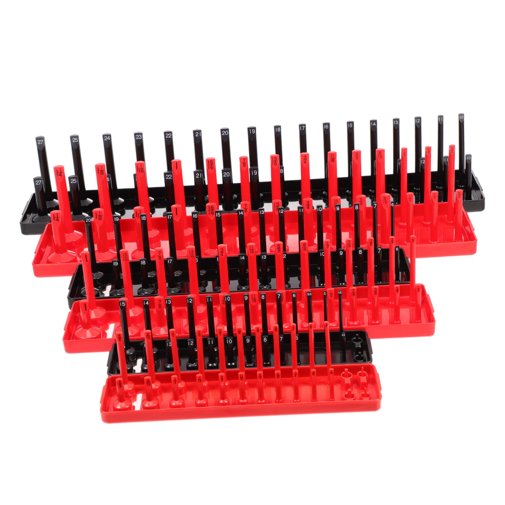 Organizadores de enchufes juego de 6 de plástico de 1/4 3/8 1/2 pulgada para almacenamiento vertical
