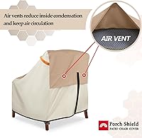 Vista 8 de Porch Shield Funda para muebles de patio, funda rectangular de 108 x 70 pulgadas con funda para silla de exterior, 34 pulgadas de ancho x 37