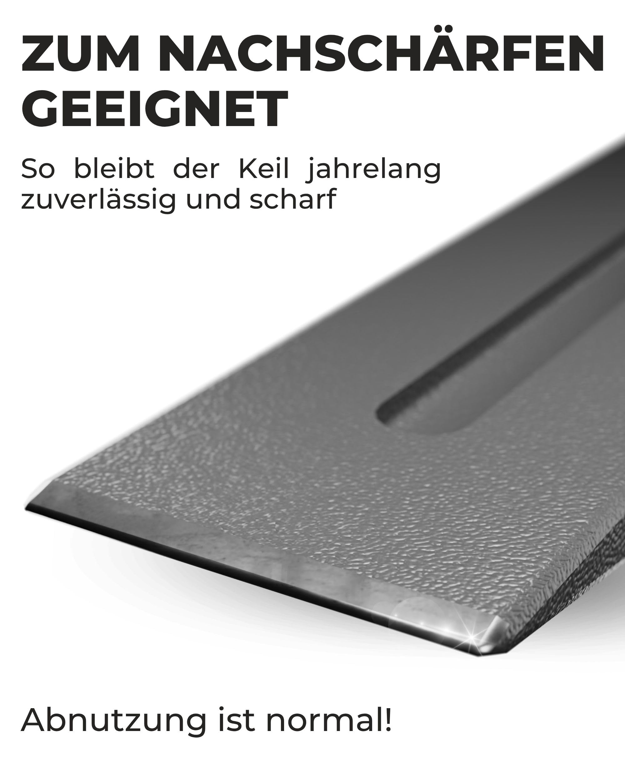 2x Langlebiger Spaltkeil für Holz Spaltkeil Holz spalten - Splitting Wedge Holzspaltkeil Grau - Treibkeil perfekt zum Holz spalten -2Kg