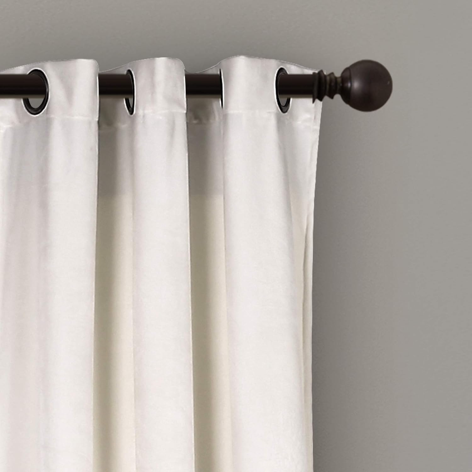 Lush Decor Prima Velvet Curtains Color Block Light Filtering Window Panel Set for Living, Dining, Bedroom (Pair), 38" W x 84" L, White & Black