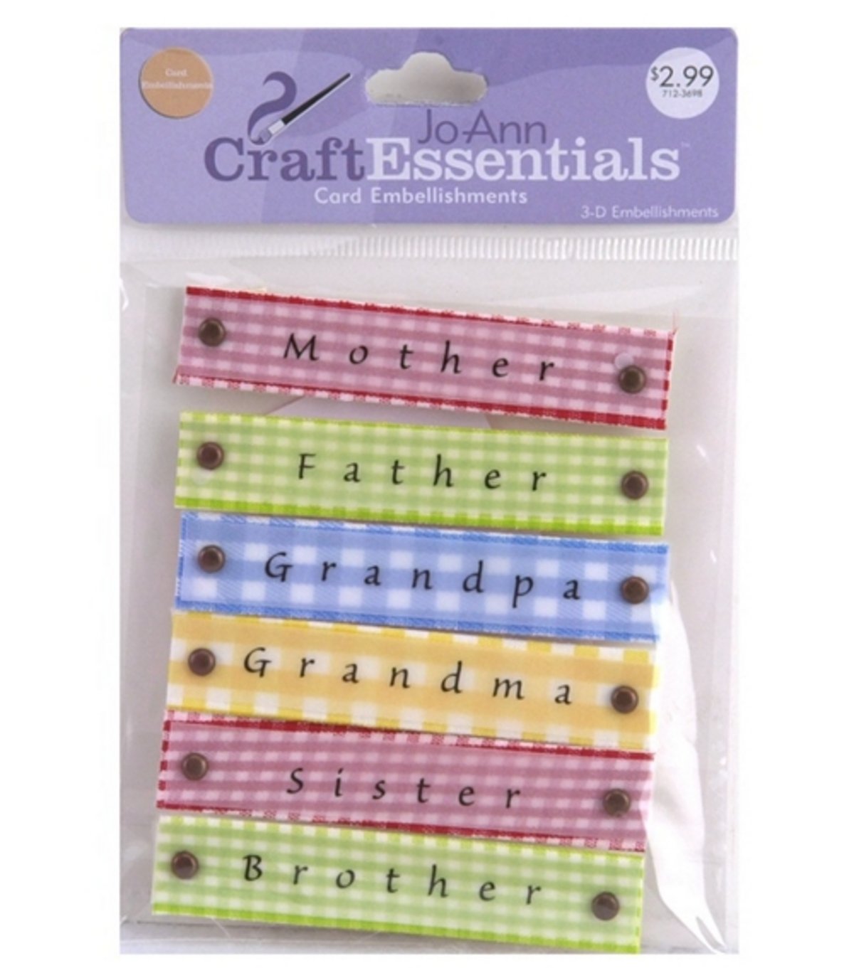 Craft Essentials Family Labels Embellishment