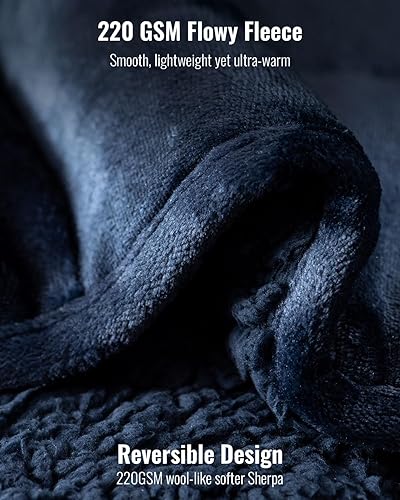Miniatura 2 de Uttermara - Manta con peso de vellón sherpa de 15 libras para adultos, vellón ultrasuave y sherpa unicolor, manta de felpa acogedora de doble cara