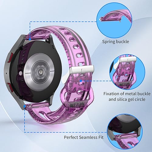 Miniatura 3 de Paquete de 3 correas de reloj transparentes compatibles con Samsung Galaxy Watch 654 1.575 in 1.732 in, Galaxy Watch 5 Pro Band 1.772 inWatch 4