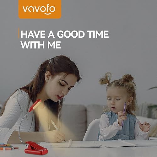 Miniatura 2 de VAVOFO - Luz de lectura recargable para leer, 7 LED con 9 niveles de luz cálida, fría y luz diurna, lámpara para el cuidado de los ojos con