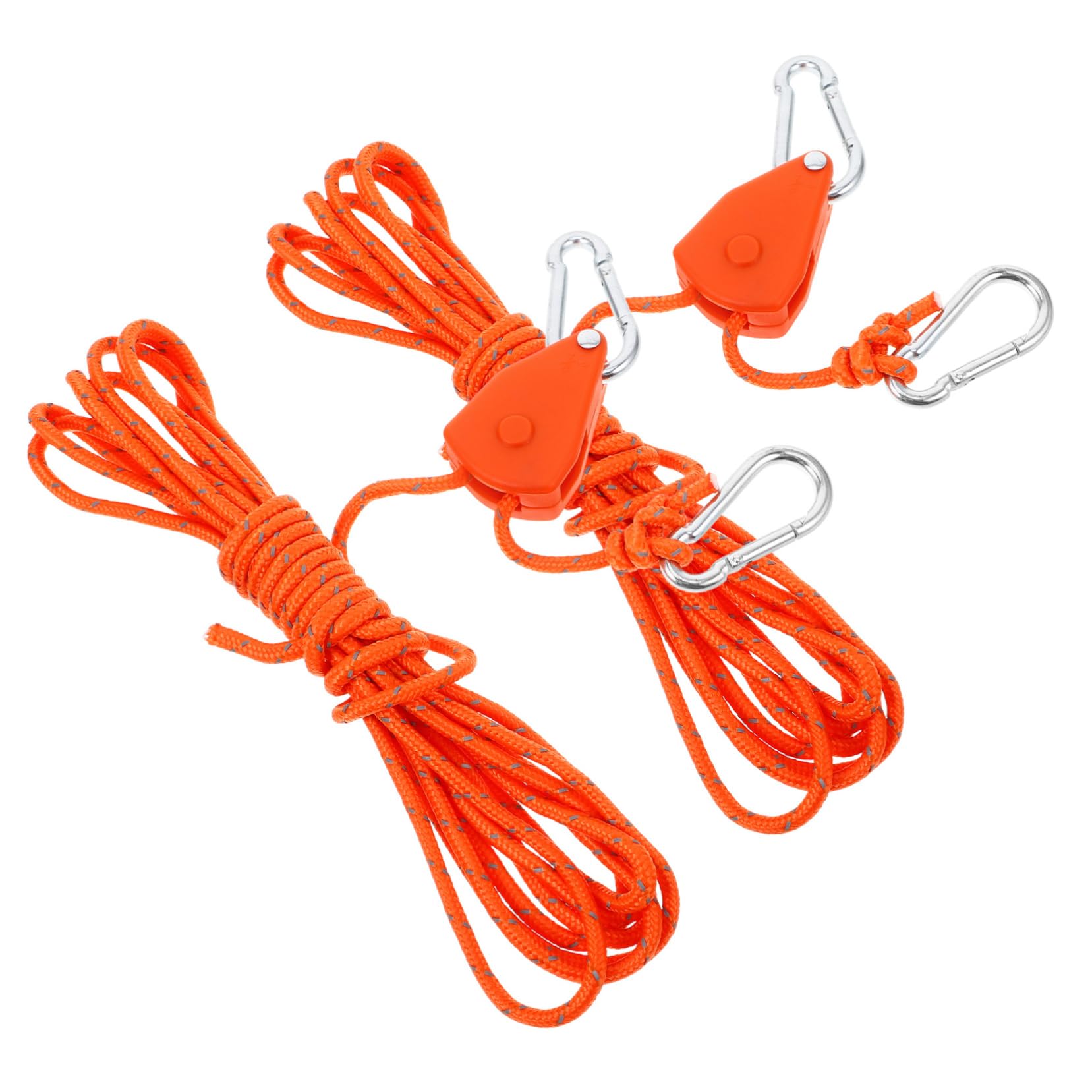 BESPORTBLE 2 Pack Heavy Duty Rope Hanger Reflective Camping Ropes Grow Tent Hanger Led Grow Light Ratchet for Outdoor Indoor Use