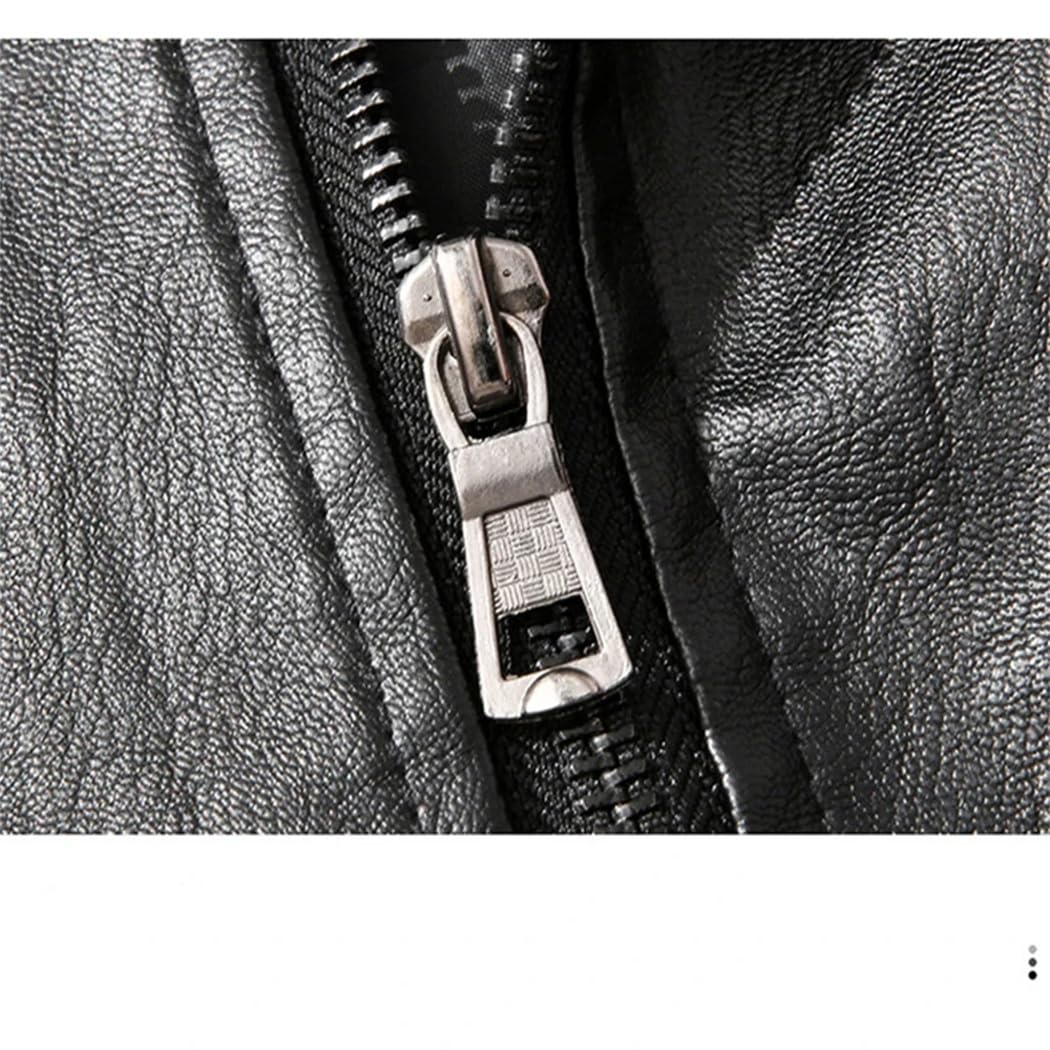 Giacca da uomo in pelle PU invernale nera casual streetwear a maniche lunghe giacche cappotto