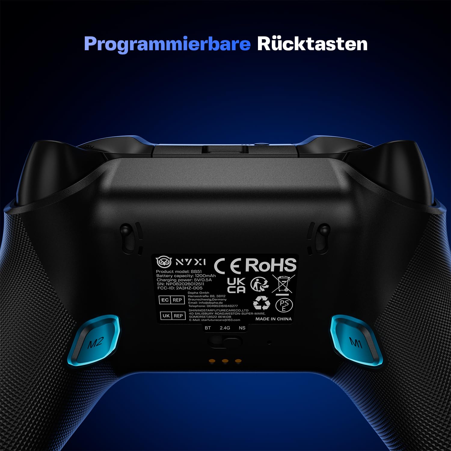 NYXI Imperial PC Gaming Controller mit Einstellbarer TMR Joysticks, Austauschbare ABXY-Tasten, Dual Hall Auslöser, 1200mAh Akkus und Ladestation
