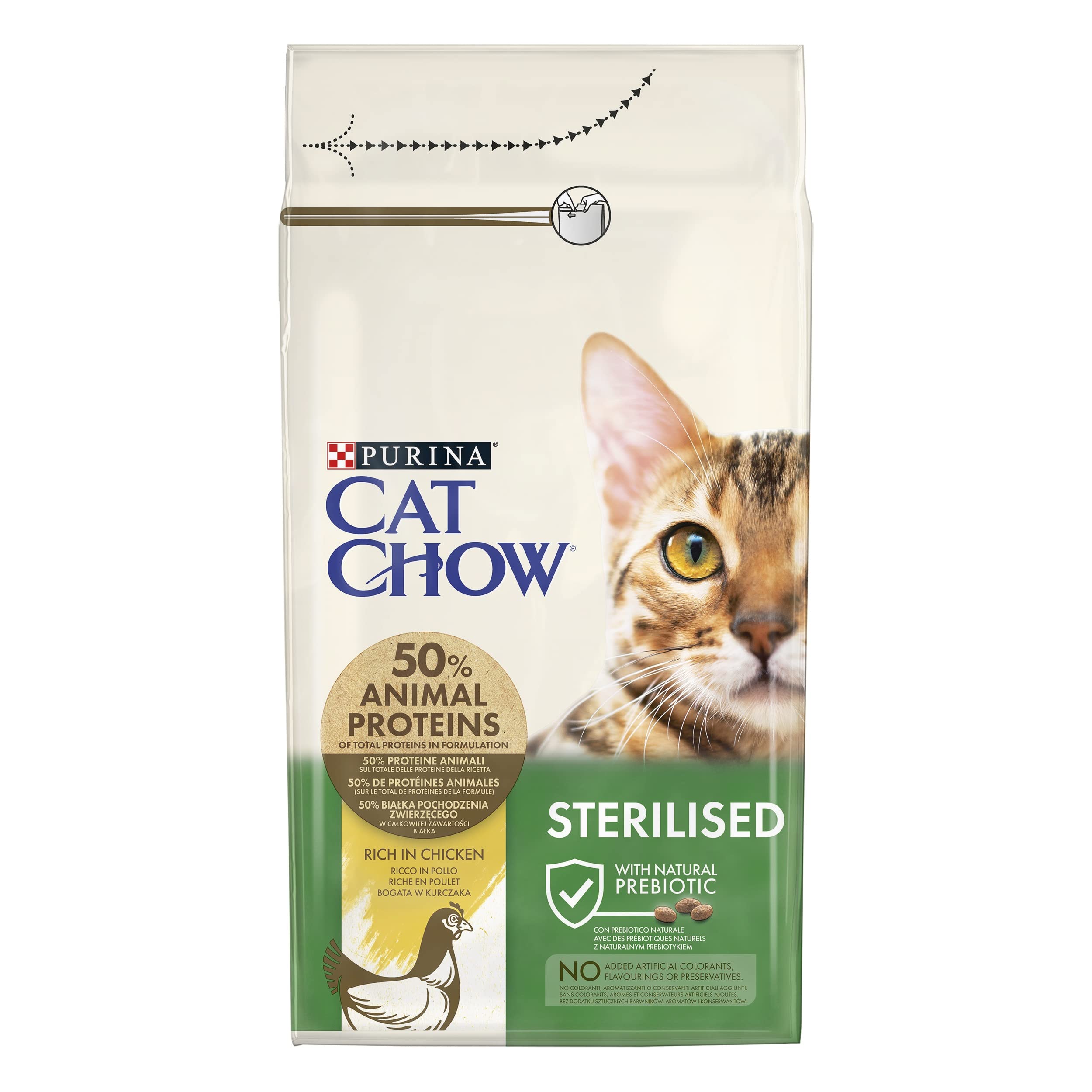 Purina Cat Chow Karma dla kota sterylizowana dla dorosłych z kurczakiem, 6 worków 1,5 kg