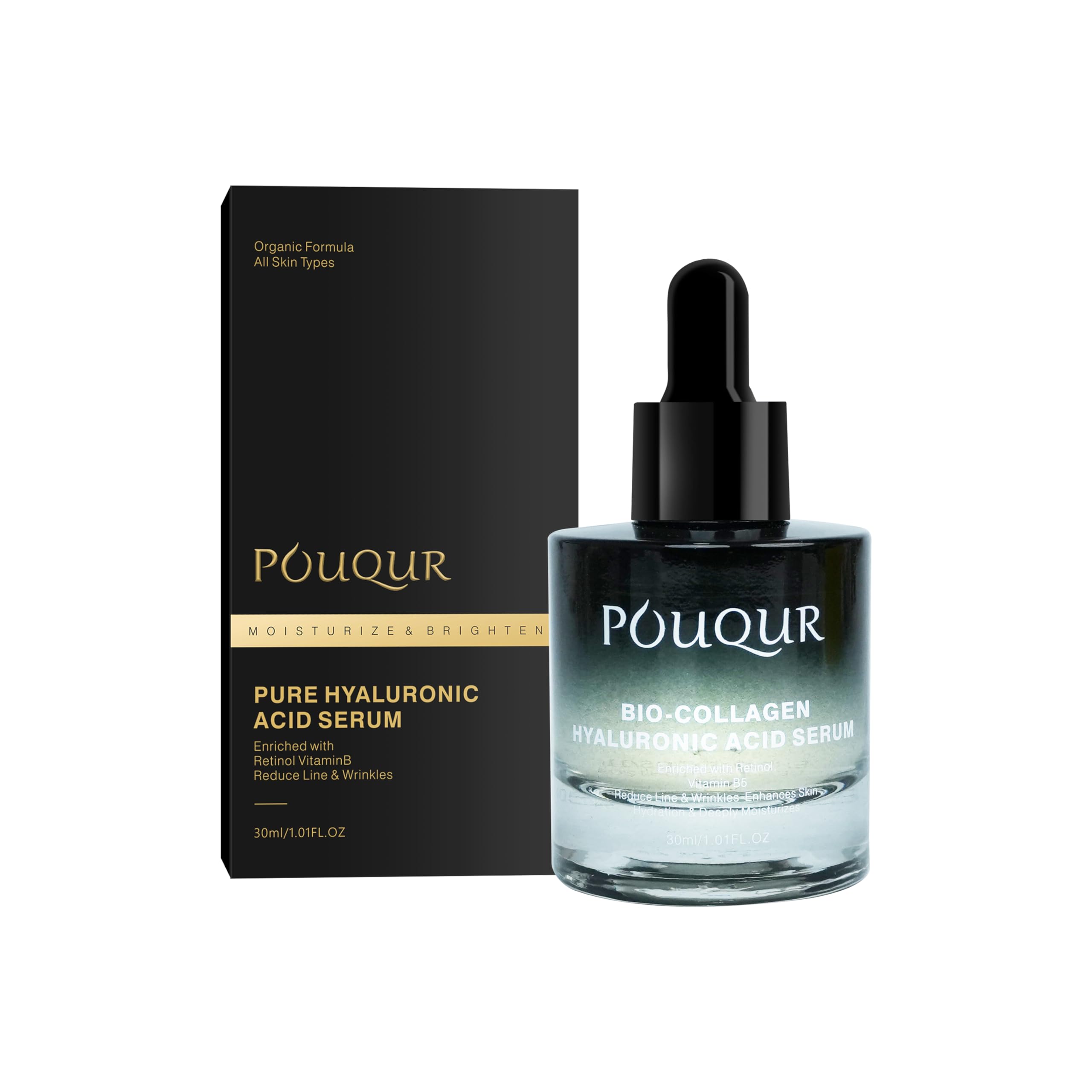 30ML Pure Collagen Hyaluronic Acid Serum for Face Post-Acne and Moisturize skin | Firmming, Resurfacing, Brightening Facial Serum with Retinol & Vitamin| Fragrance Free & Paraben Free