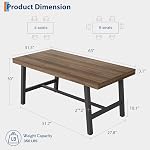 63" Industrial Dining Table for 4-6 People, Large Rectangular Kitchen Table with Heavy Duty Metal Frame, Rustic Counter for Dinner, Kitchen, Dining Room (Table Only)
