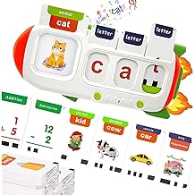 Alphabet Talking Flash Cards &amp; Math Games for Kids 2-8, Speech Therapy Toys, ABC Learning Toys, 56 Math Flashcards &amp; 106 CVC Word Games, Preschool Kindergarten Gifts for Boys &amp; Girls