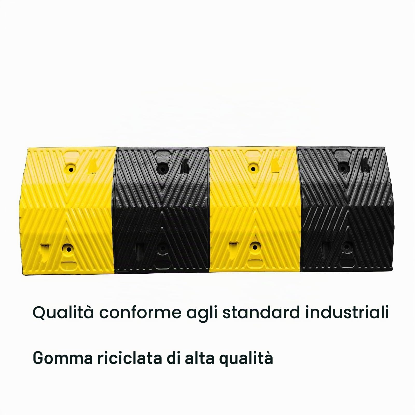 KARAT - Rallentatore di velocità - Rampa per auto - Sicurezza stradale in gomma riciclata di alta qualità - Soglia di pavimento resistente alla pressione - Modello Kenya, 100 x 35 x 5 cm, nero-giallo
