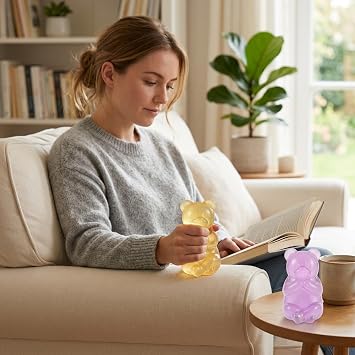 2 PCS Gummy Bear Squishy,Cute Gummy Beardesktop Ornament,Office Desk Commute Focus Enhancement, Pleasant Companions During Daily Activities,Effective For Maintaining Focus
