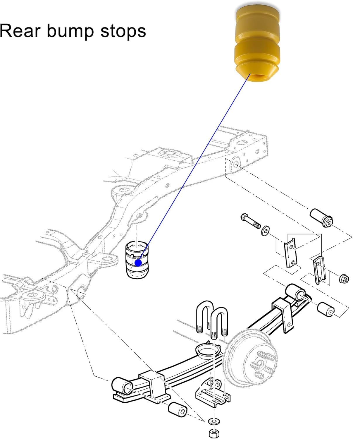 Rear Bump Stops, Rear Jounce Bumpers Compatible with Oldsmobile 1996-2001 Bravada, Chevy 1995-2005 Blazer, 1995-2001 Jimmy