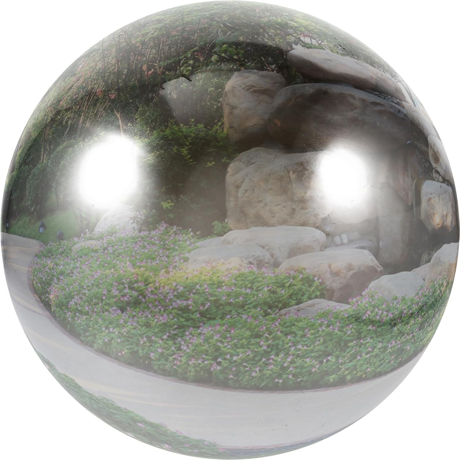 BESPORTBLE Large Stainless Steel Gazing Ball Mirror Sphere 250mm Hollow Reflective Garden Ornament Outdoor Decorative Globe for Patio Lawn Yard