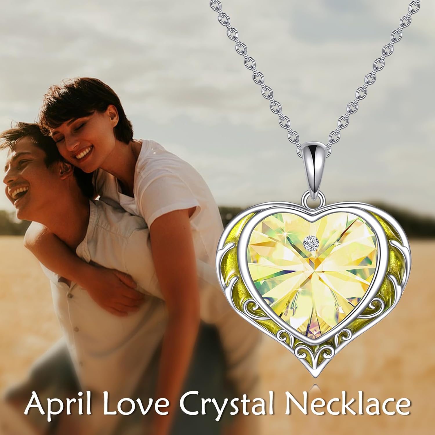 Necklaces for Women, Love Heart Pendant with Austrian Crystals, Jewelry Gifts for Wife, Sterling Silver Heart Necklaces, Birthday or Chrismas Holiday Gifts for Her, Mom - Image 3