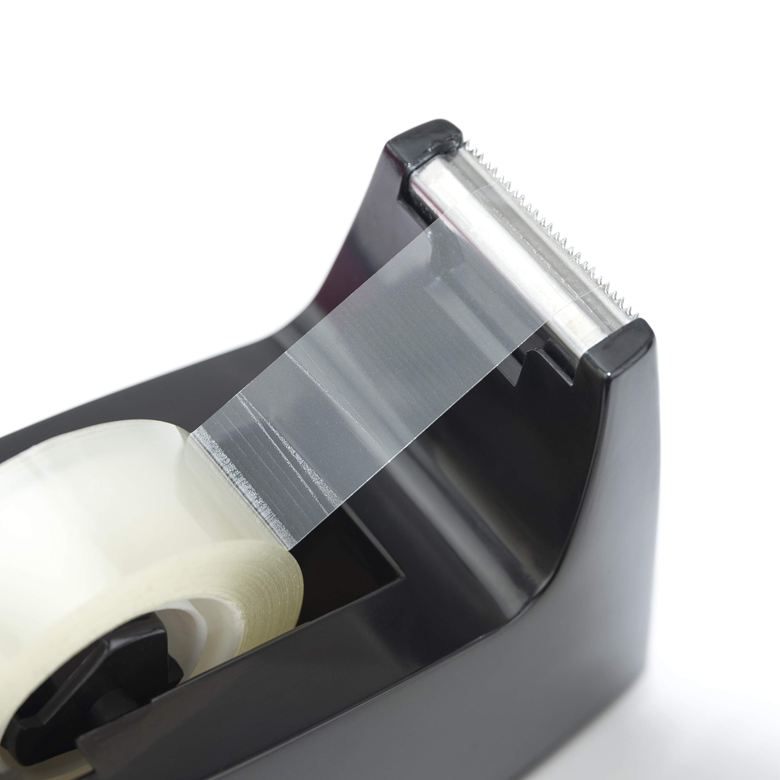 Rapesco 1619 Dispensador de Cinta Adhesiva 300 con Diámetro del Mandril de 25 mm, 4 Rollos de Cinta Incluidas, Negro