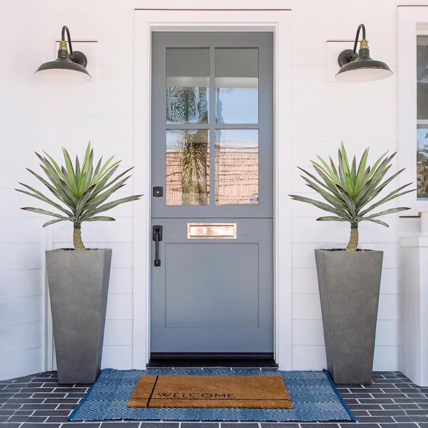 Briful Large Agave Plants Artificial 27.5in Tall Fake Potted Agave Plant Indoor Faux Succulent Tropical Plants for Home Office Room Balcony Garden Outdoor Decor - Image 6