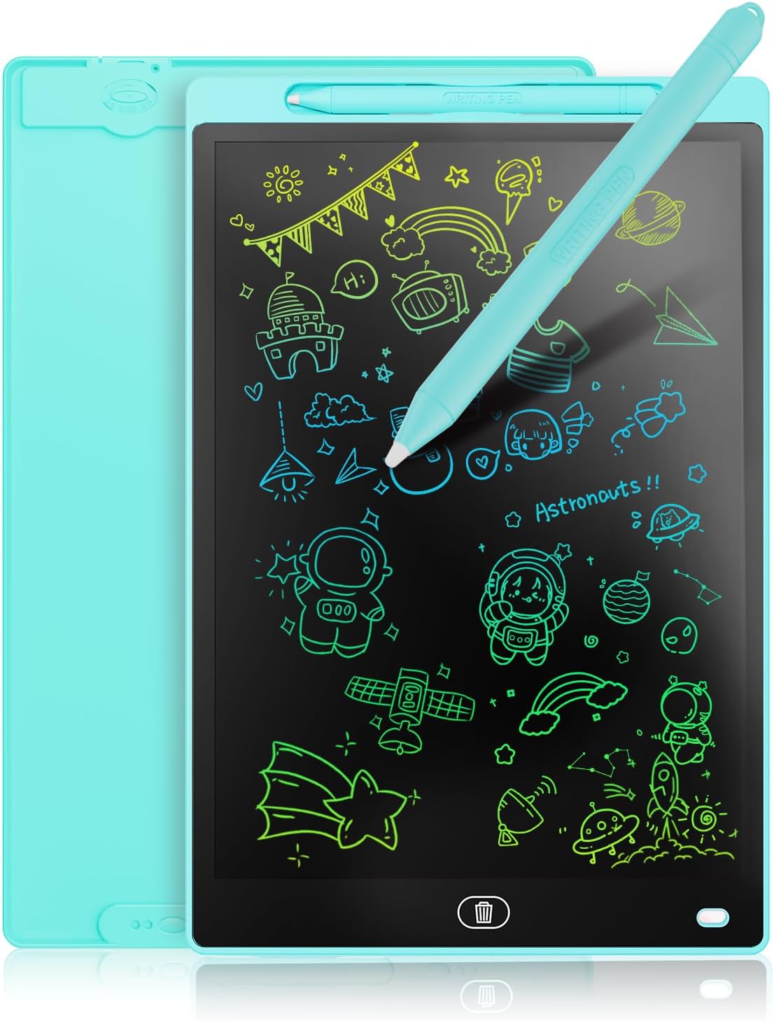 Genialba LCD Drawing Tablet for Kids 8.5 inch, Colorful LCD Writing Tablet, Erasable Drawing Pad with Lock Function, Memo Lists, Free Sticker, Toy Gifts for 2 3 4 5 6 Year Old Boys Girls(Blue)