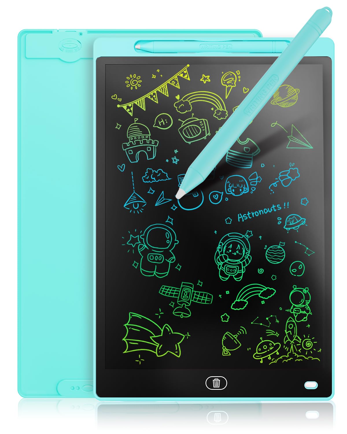 Genialba Tavoletta Grafica LCD Scrittura Colorato 12 Pollici, Lavagna da Disegno Cancellabile Portatile, Regalo Bambini, Tavoletta Grafica per Giochi Bambini 3 4 5 6 7 Anni Ragazze (Blu)
