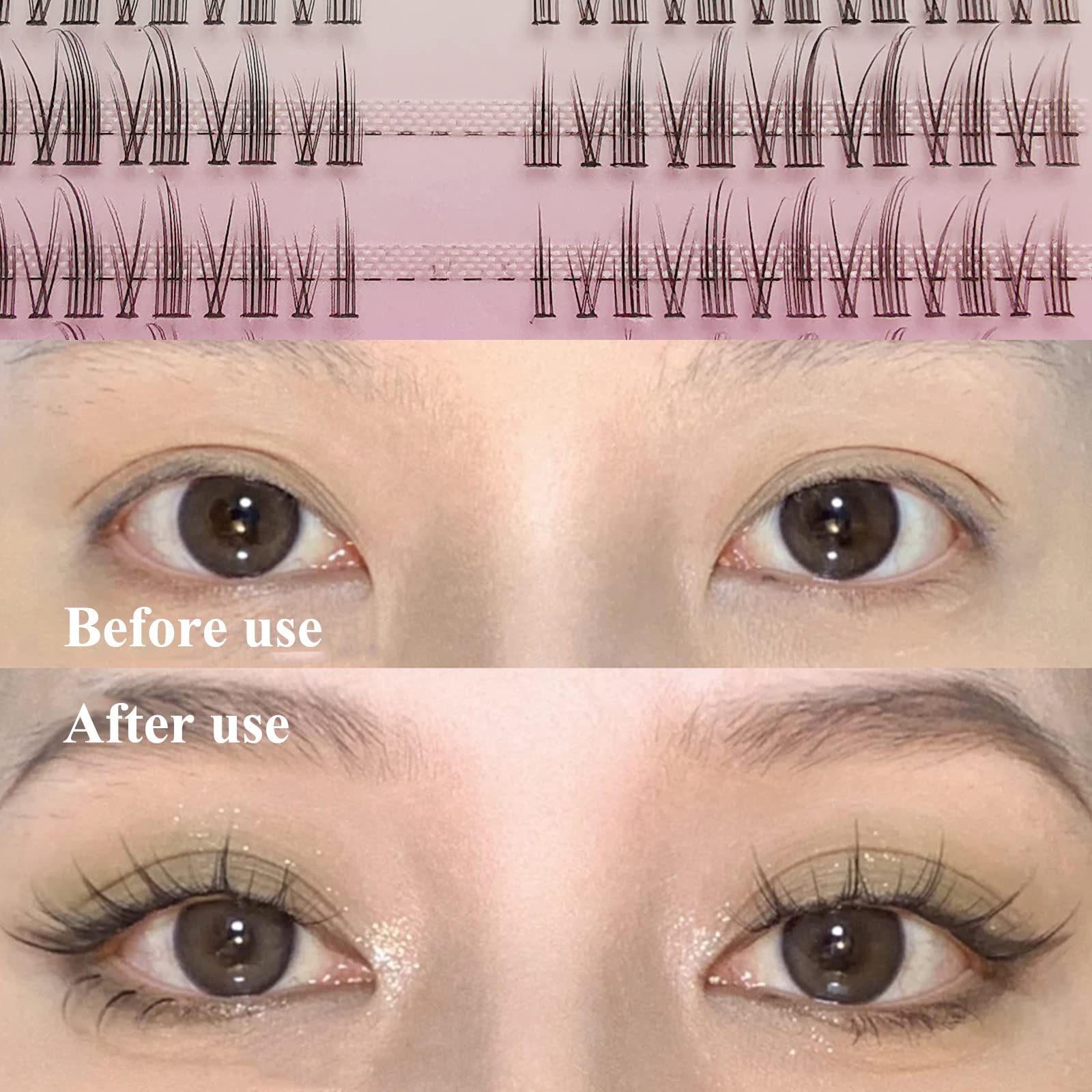 Manga Lashes Natural False Eyelashes Wispy Individual, 3D-C-6~12mm Cluster Lashes Pack for DIY Premade Fans Eyelash (manga) - Image 4