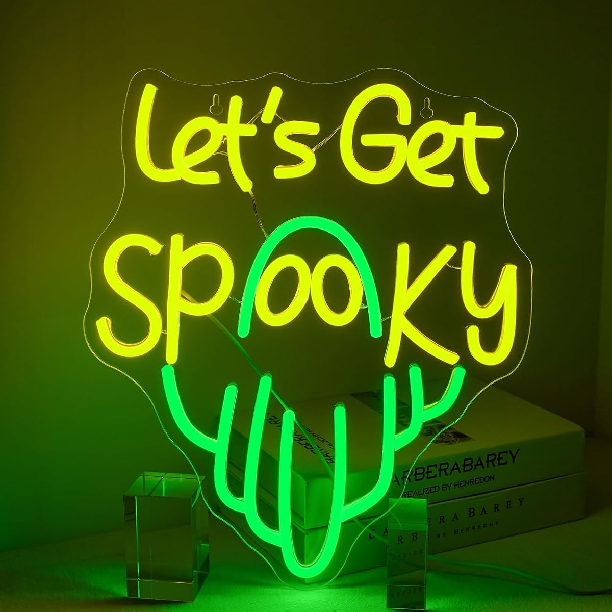 Lucunstar Lets Get Spooky Neon Sign Halloween Neon Signs For Wall Decor Led