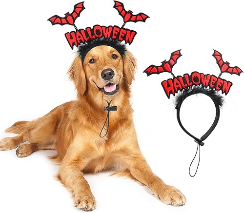 Rypet Disfraz de texto de Halloween para perro, disfraz de perro de Halloween, diadema para perros medianos y grandes