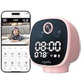 ARPHA 1080P Indoor Security Camera, WiFi Camera for Baby Monitor, PIR Motion Detection Temp Monitoring, One Touch Call Two Way Talk, Night Vision 355° Pan, Night Lamp Alarm Clock