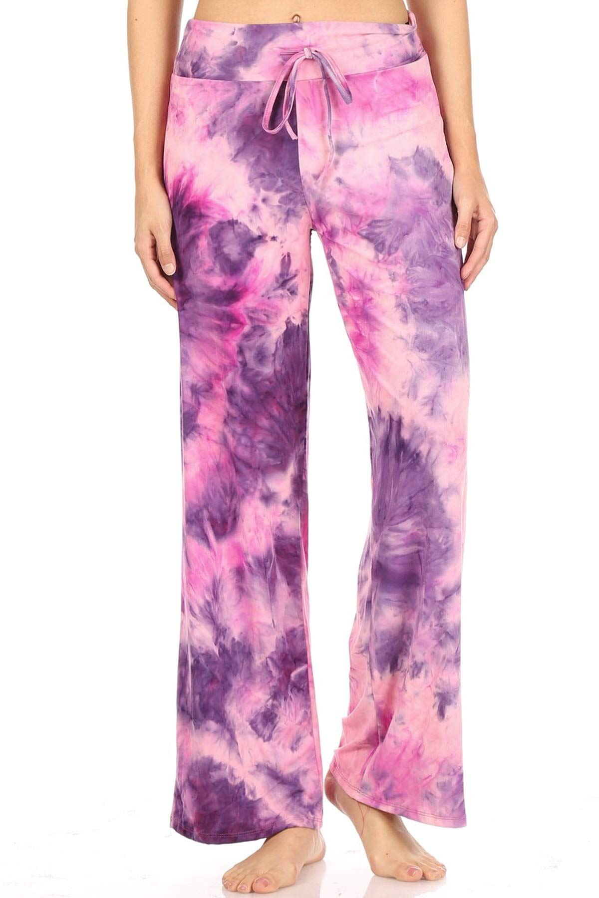 Leggings Depot Women's Wide Leg Drawstring Pajama Pants for Lounge, Sleep