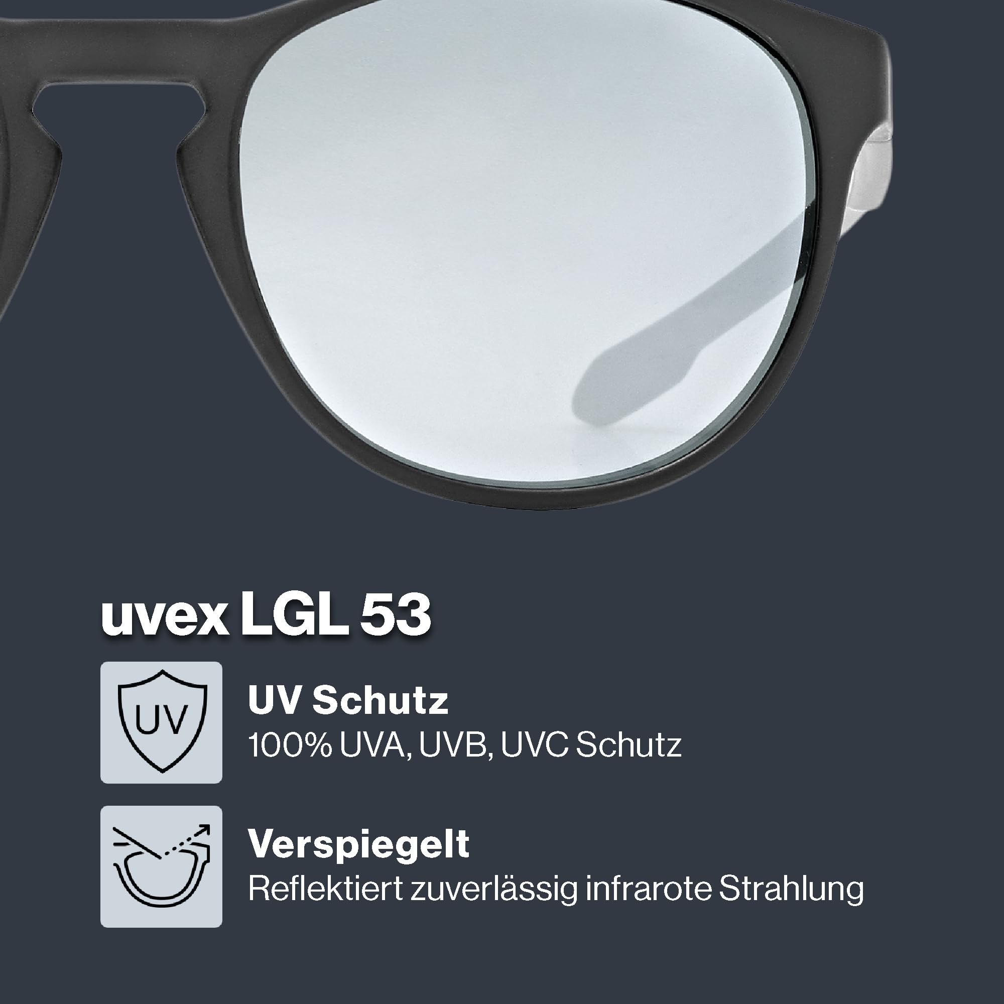 uvex LGL 53 - Sonnenbrille für Damen und Herren - starker Schutz vor Sonnenstrahlung - 100% UVA-, B, C Schutz