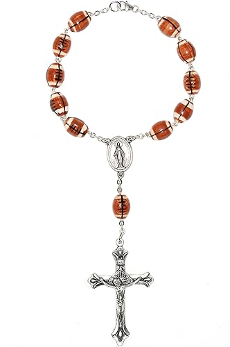 Miniatura 2 de Sport One Decade Pocket or Auto (contiene cierre para colgar) Rosario Incluye tarjeta santa de San Sebastián (Santo de los Atletas) Comunión