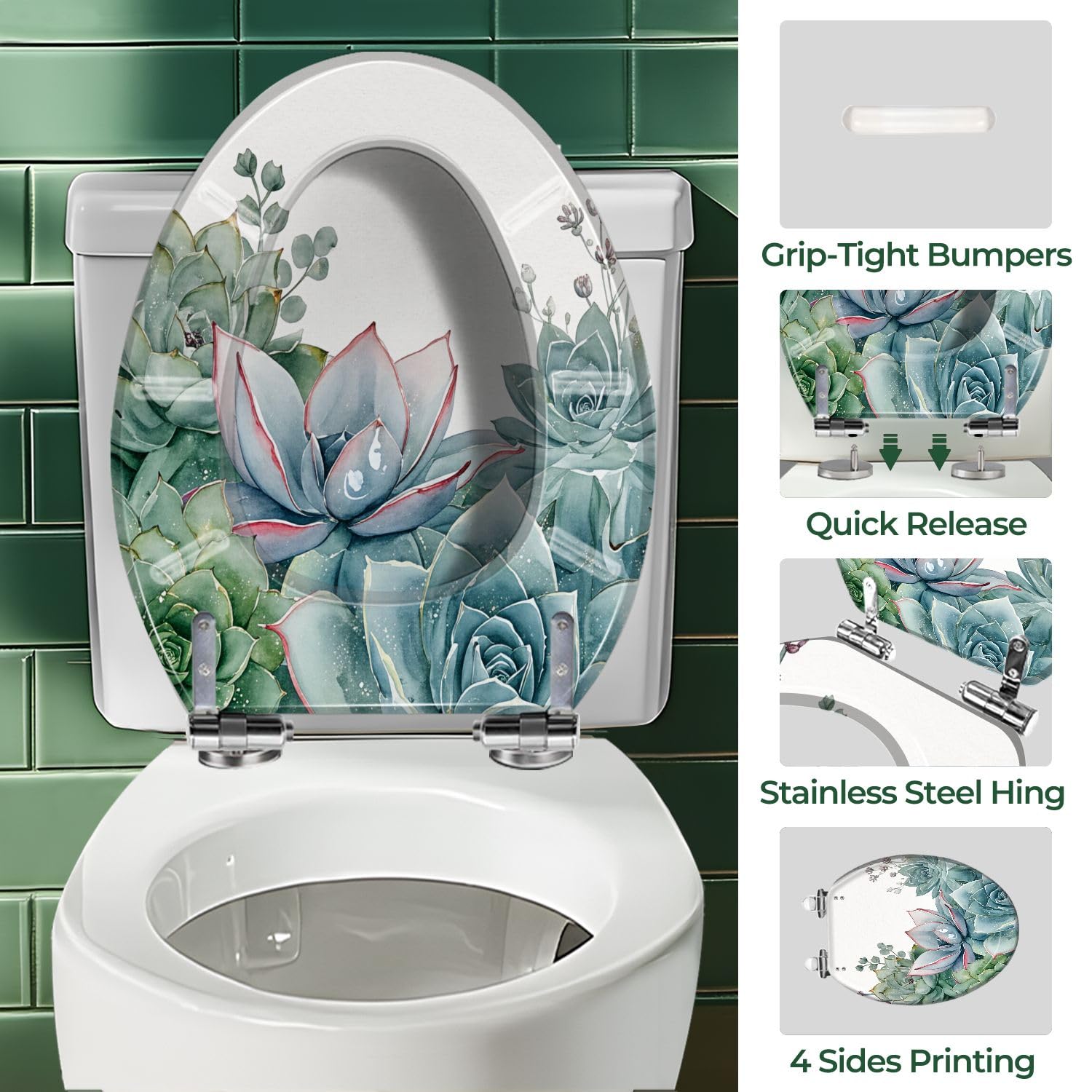 Asiento de inodoro alargado de resina para baño