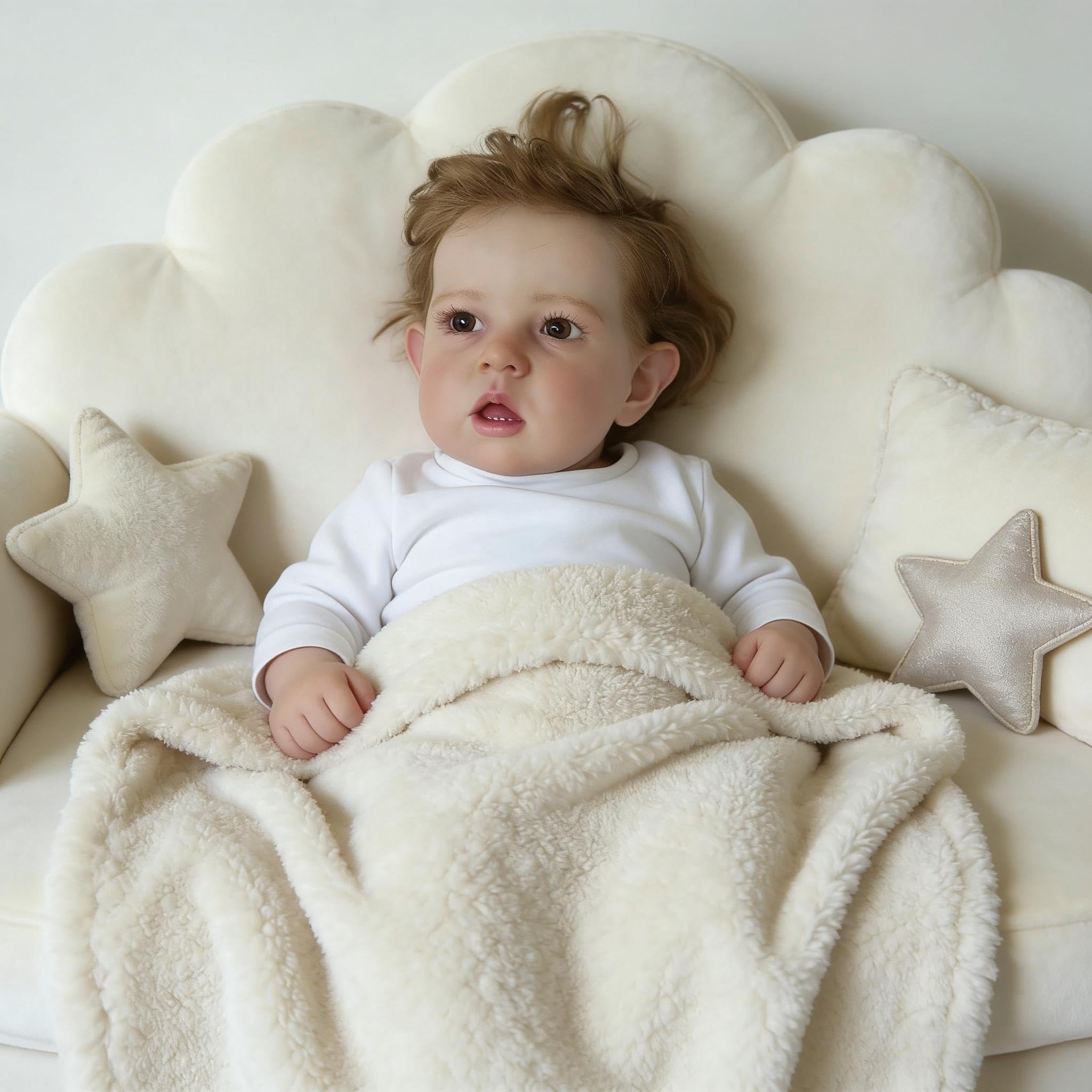 RXDOLL 20 Zoll Realistische Reborn Babypuppen Silikon Ganzkörper Vinyl Junge, Lebensechte Reborn Kleinkind Puppen, Realistische Neugeborenen Babypuppe mit Fütterungssets für Kinder