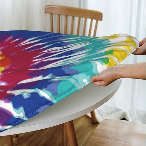 Vista 68 de Delerain Mantel redondo ajustable de bolas de Navidad, mantel redondo impermeable con borde elástico, lavable, para interiores y exteriores, se