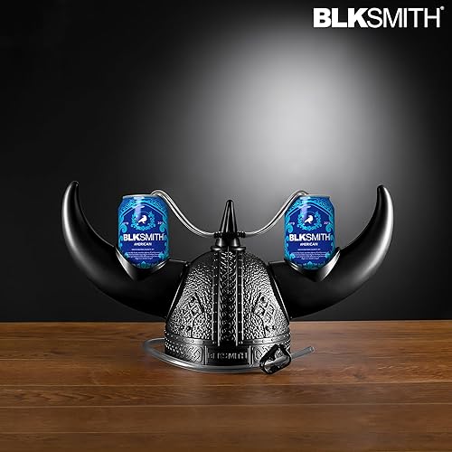 Miniatura 6 de BLKSMITH Casco para beber, sombrero vikingo con pajitas con capacidad para 2 latas, ajustable para adaptarse a cabezas de 16 a 24 pulgadas, regalos