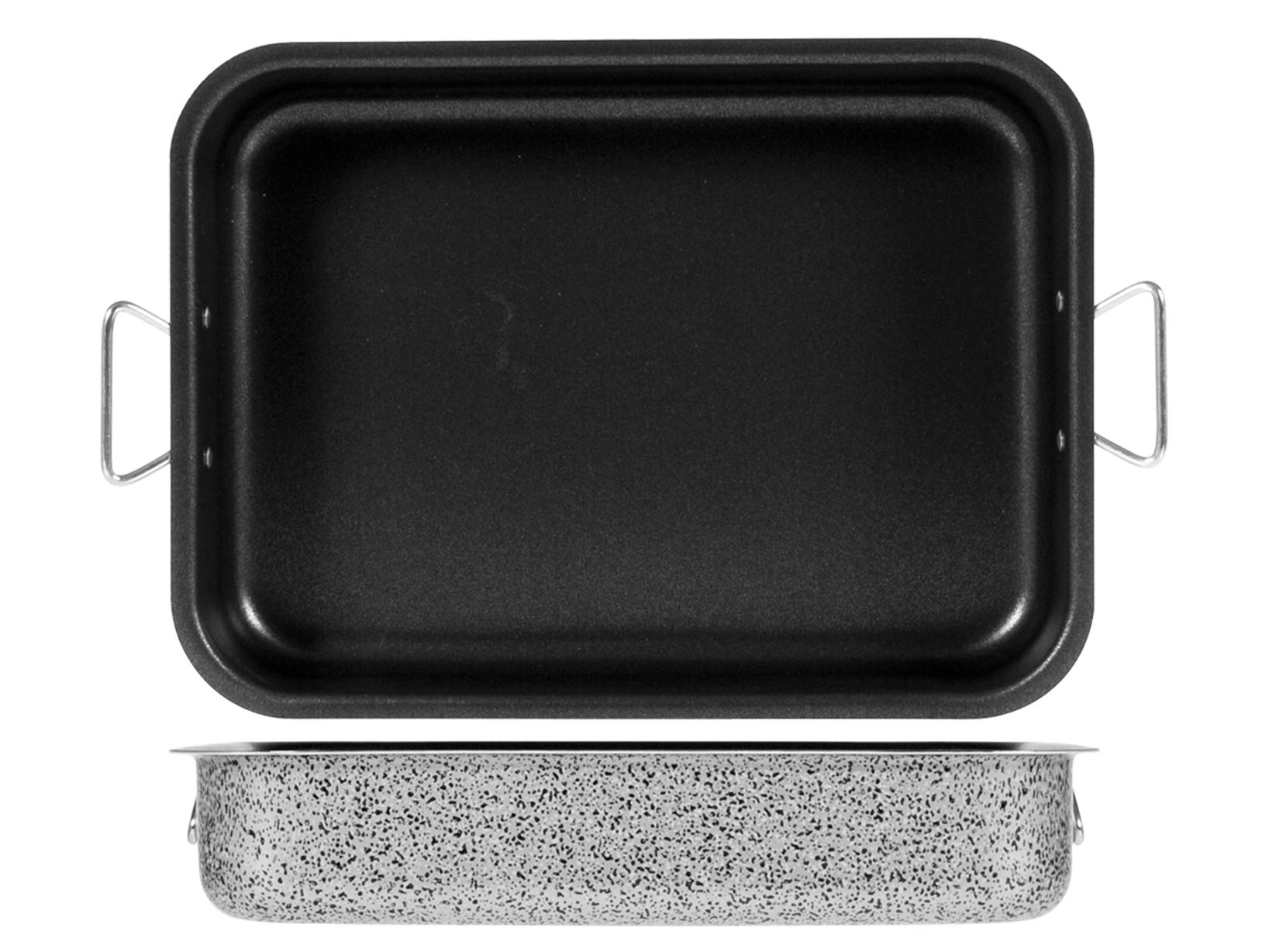 Home Roasting Pan Nonstick Ring Salt N'Pepper 35x25 cm Black Grey