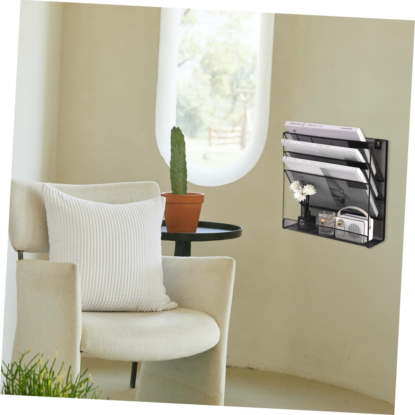 Nero Porta Documenti Organizer File A4 in Ferro, da Parete