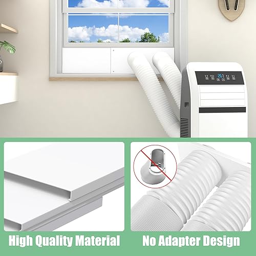 Miniatura 4 de Memrita Kit de sellado de ventana de aire acondicionado portátil de doble manguera, kit de ventilación de ventana ajustable de 5.9 pulgadas de