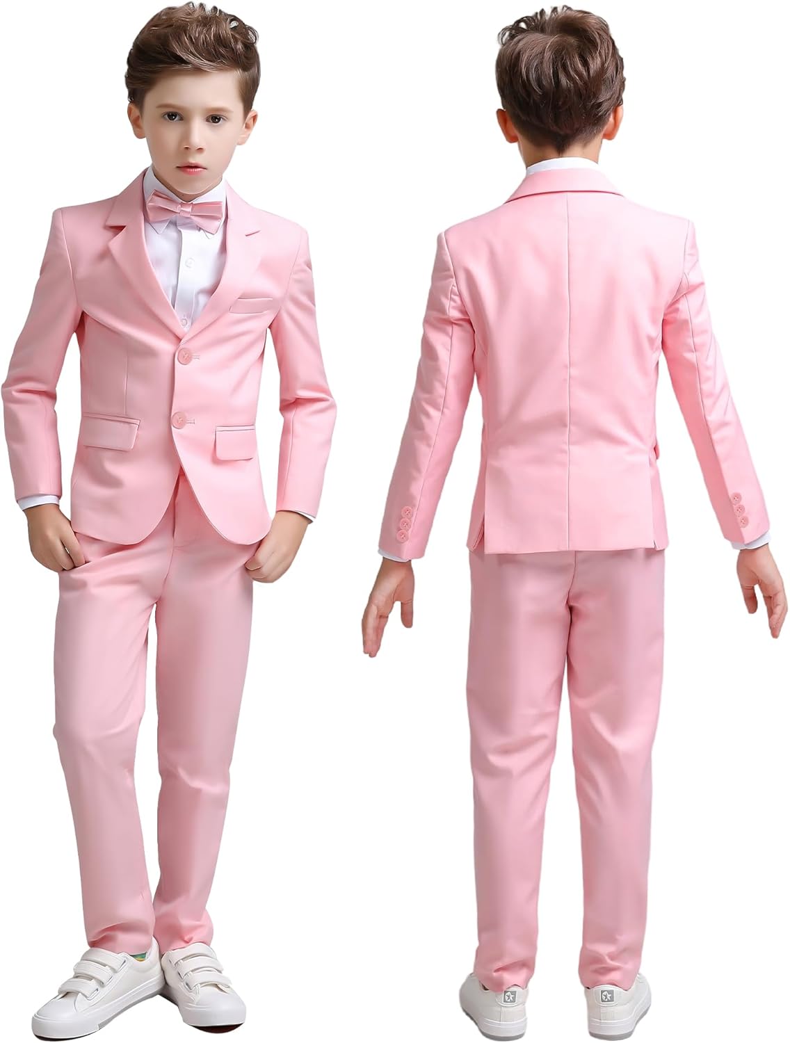 Boys Slim Fit Suit, Formal Tuxedo Dress Suit Set for Teenage Boy 4 Pcs Toddler Suits - Image 8
