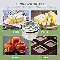 Vista 9 de Sewroro Juego de caldera doble, olla de acero inoxidable para chocolate, jabón, cera, vela (20.3 fl oz)