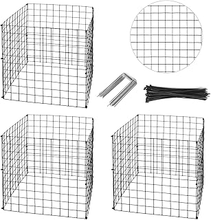 DOSTATNI 12 Sheet Small Wire Plant Protectors with Nylon tie Plant Protector 12” Garden Wire Plant Mesh U-Shaped Garden St...