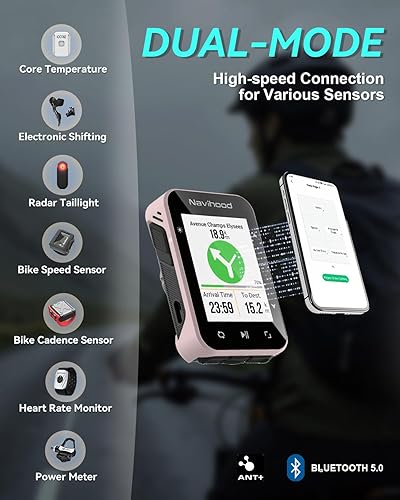 Miniatura 7 de L2 GPS Bike Computer, 2" Color LCD Wireless Cycling Computer,Bike Speedometer Bluetooth ANT+, IPX7 Waterproof, Auto Backlight, Supports