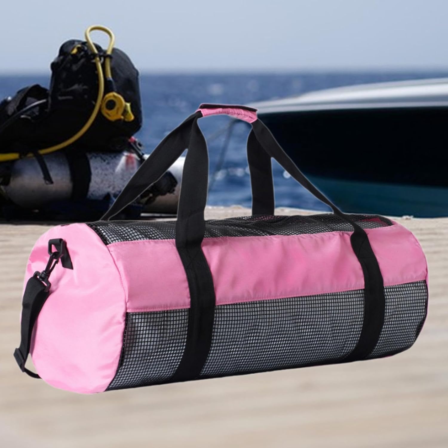 Mesh Diving Duffle Bag Equipment,Zipper Dive Duffel Bag, Diving Gear Tote for Beach Water Sports Underwater Surfing,