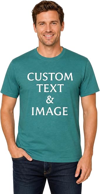 Custom T Shirts for Men Women Personalized Photo Image Text Logo Customized Tshirt Unisex Adults Cotton Tee Design Your Own