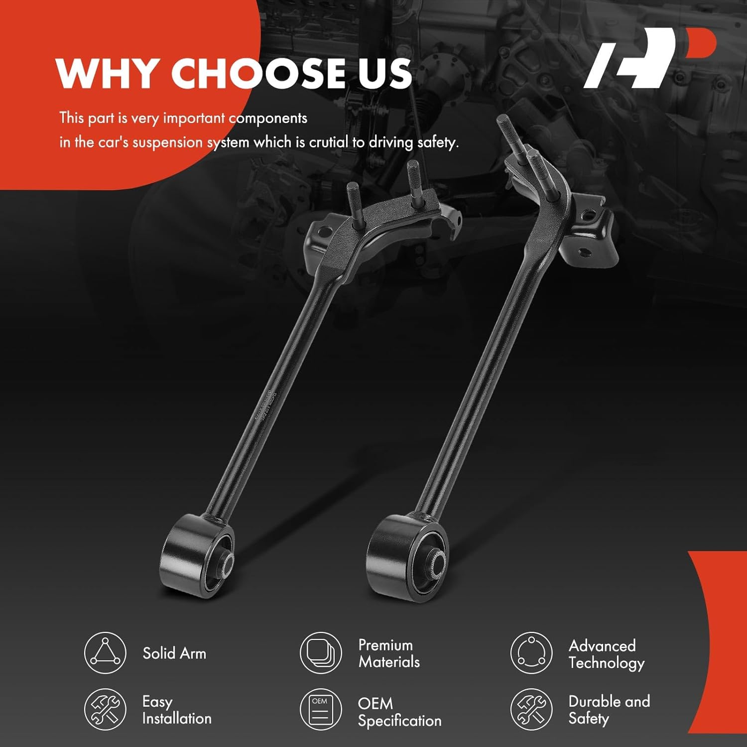 A-Premium 2 x Front Control Arms, with Bushing, Compatible with Toyota Tacoma 2001 2002 2003 2004, RWD