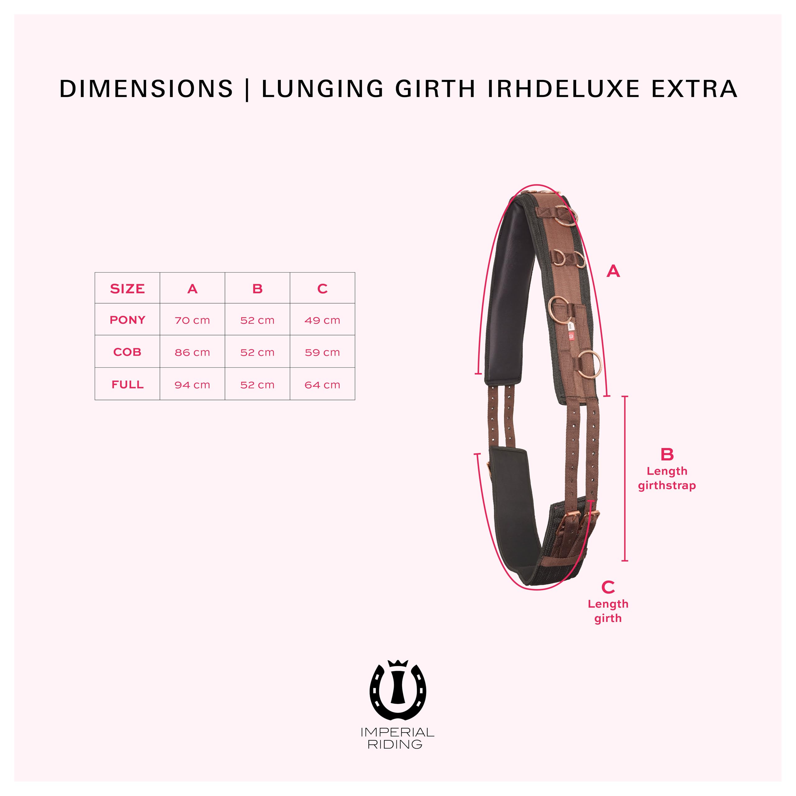 Imperial Riding IRH Deluxe Extra, Imbracatura ergonomica con garrese e Anelli Metallici, Mora-Bianco